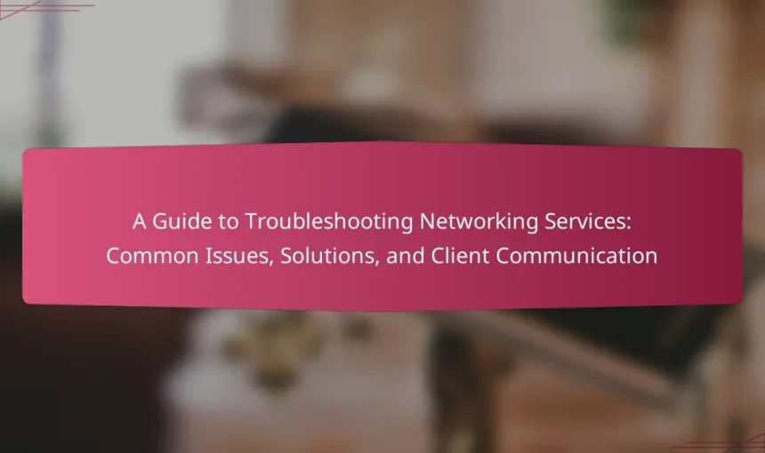 A Guide to Troubleshooting Networking Services: Common Issues, Solutions, and Client Communication