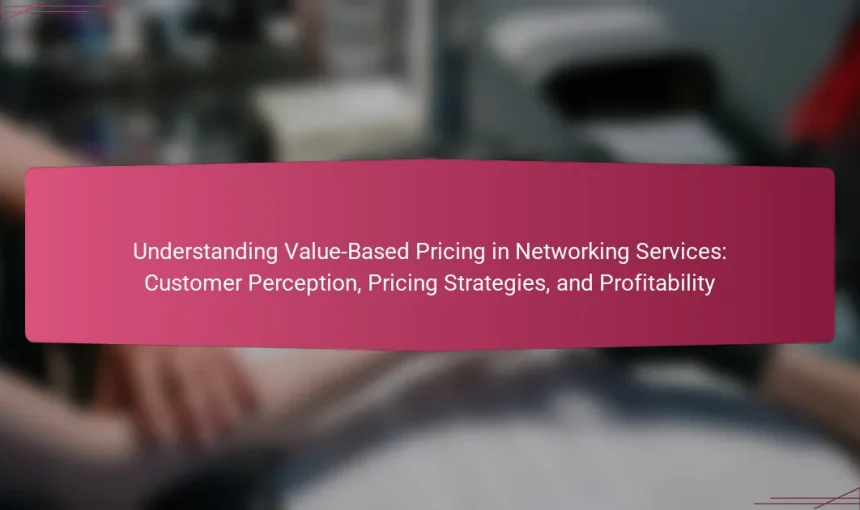Understanding Value-Based Pricing in Networking Services: Customer Perception, Pricing Strategies, and Profitability