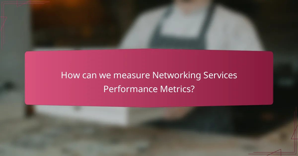 How can we measure Networking Services Performance Metrics?