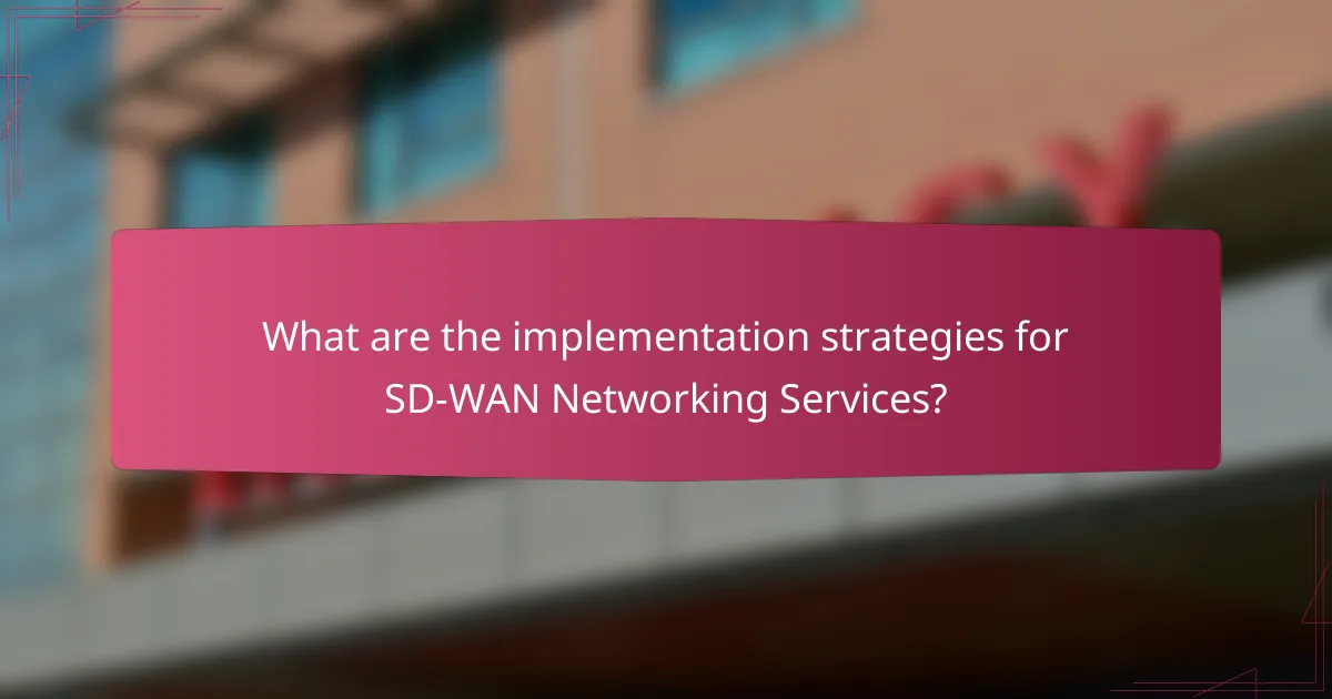 What are the implementation strategies for SD-WAN Networking Services?