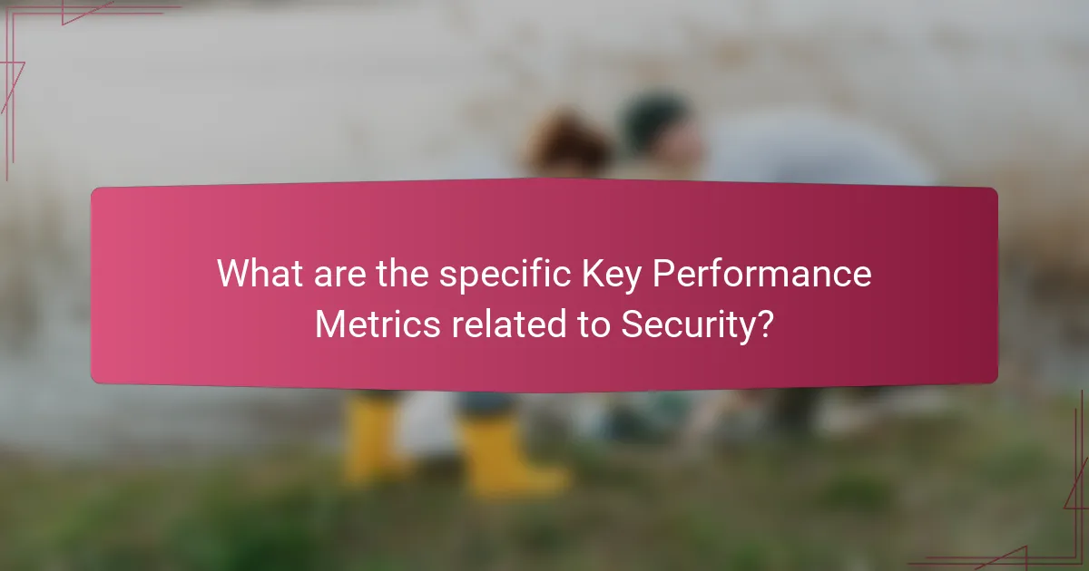 What are the specific Key Performance Metrics related to Security?