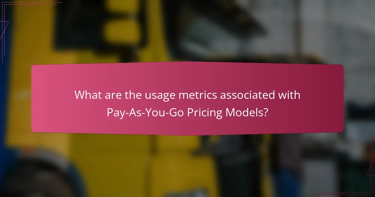 What are the usage metrics associated with Pay-As-You-Go Pricing Models?