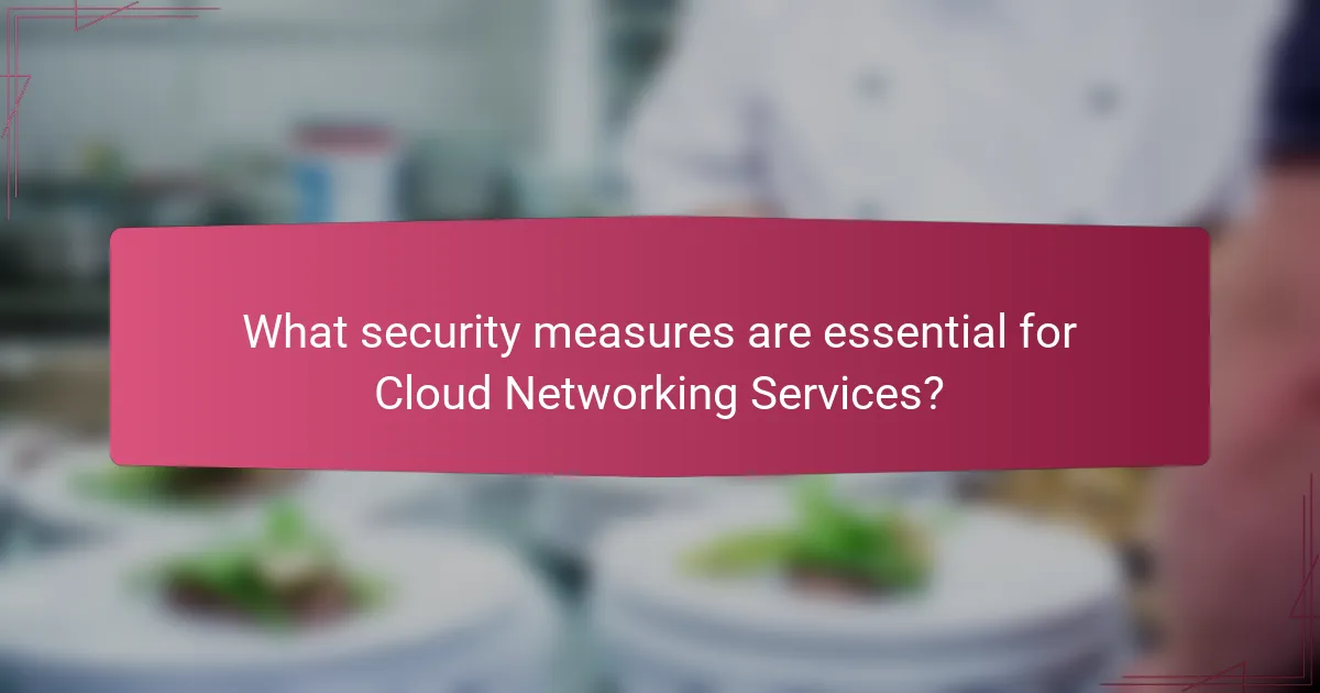 What security measures are essential for Cloud Networking Services?