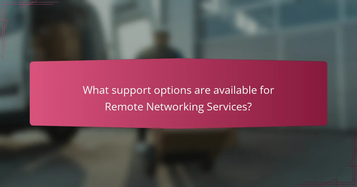 What support options are available for Remote Networking Services?